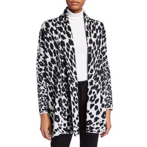 Animal-Print Wrap Cardigan